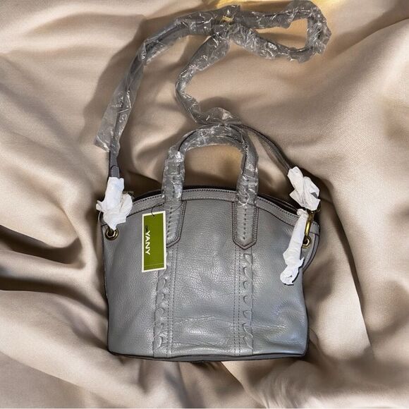 New With Tags OrYANY Gray Pebble Leather Crossbody Bag - Picture 5 of 11